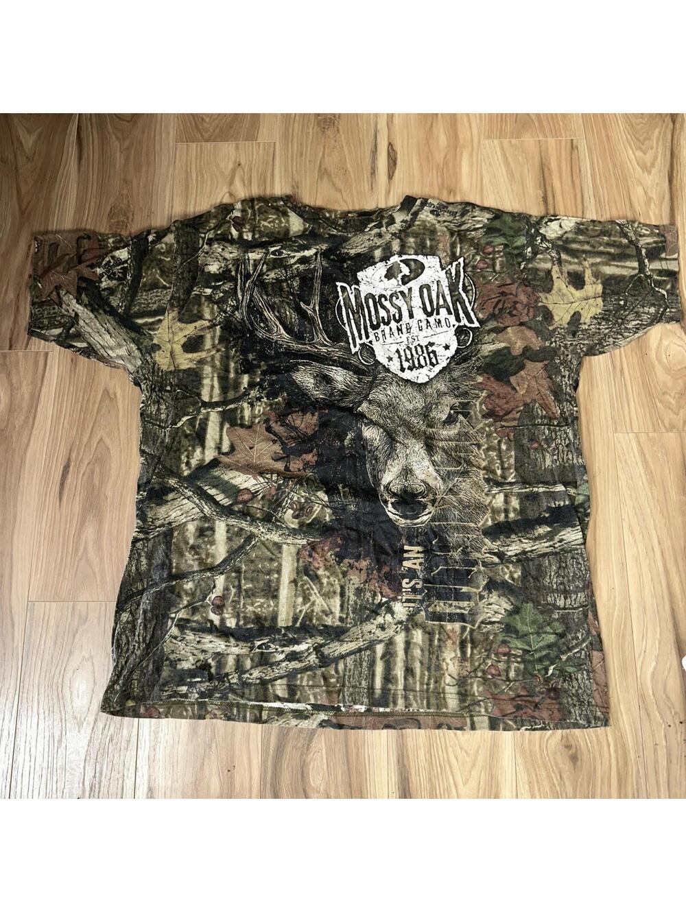 Mossy Oak Men's Size XL camo Tee T-Shirt Mossy Oak 1986 Logo